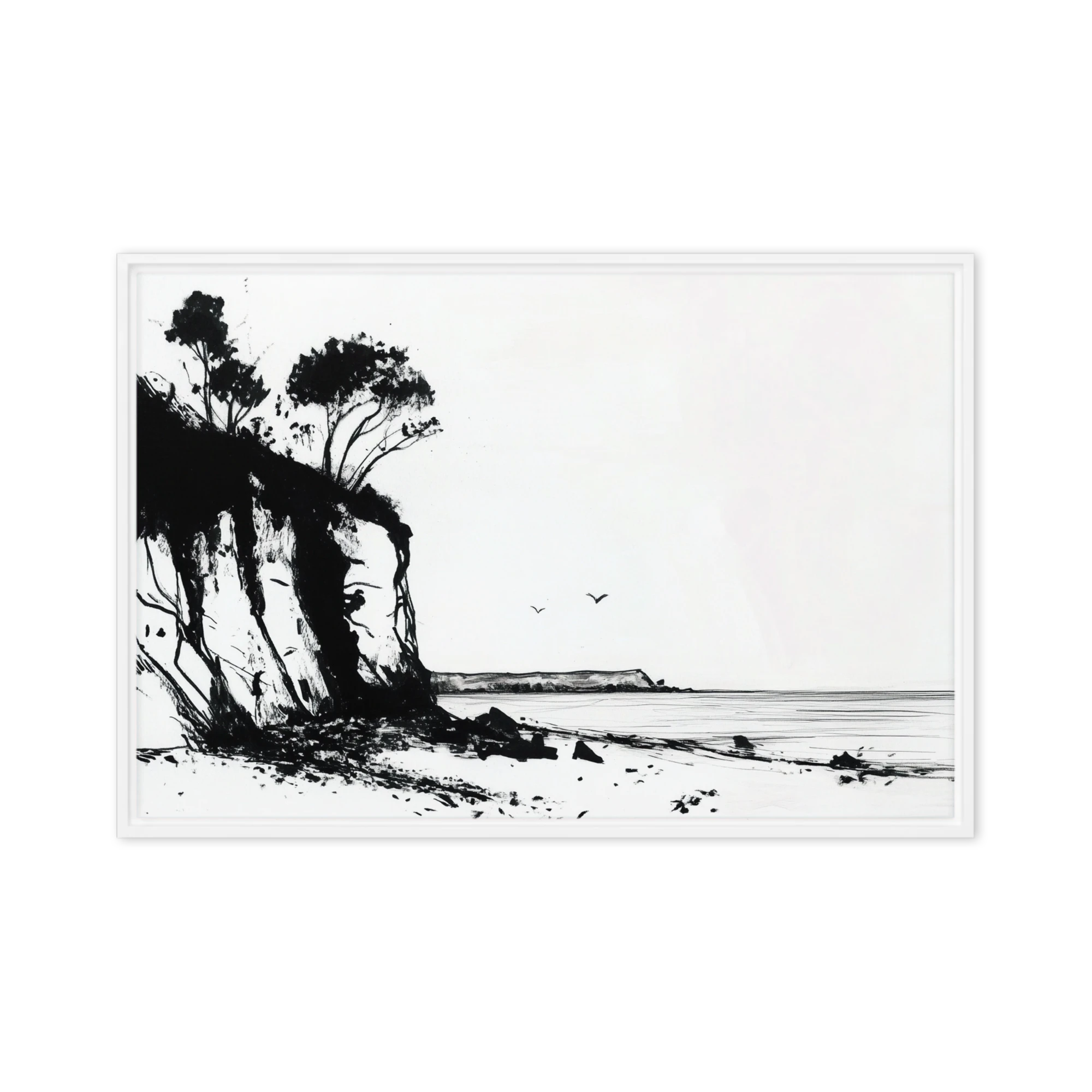 Monochrome Shoreline | Art Print