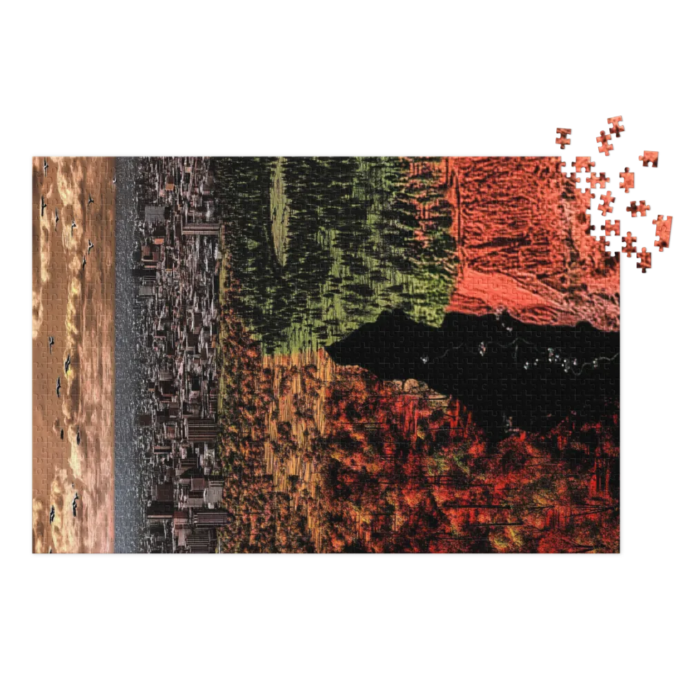 Contrasting Realms 
 Jigsaw Puzzle in Tin Box