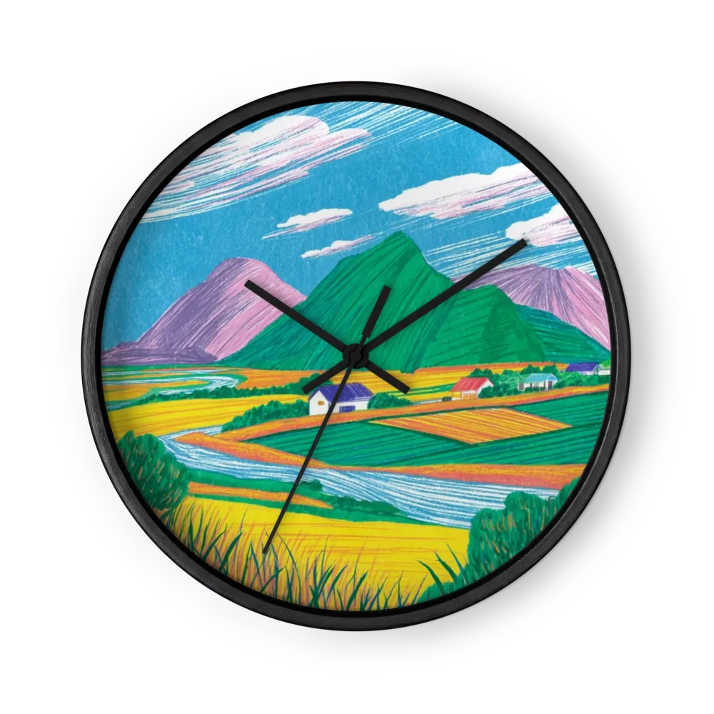 Colorful Valley Fields | Wall Clock