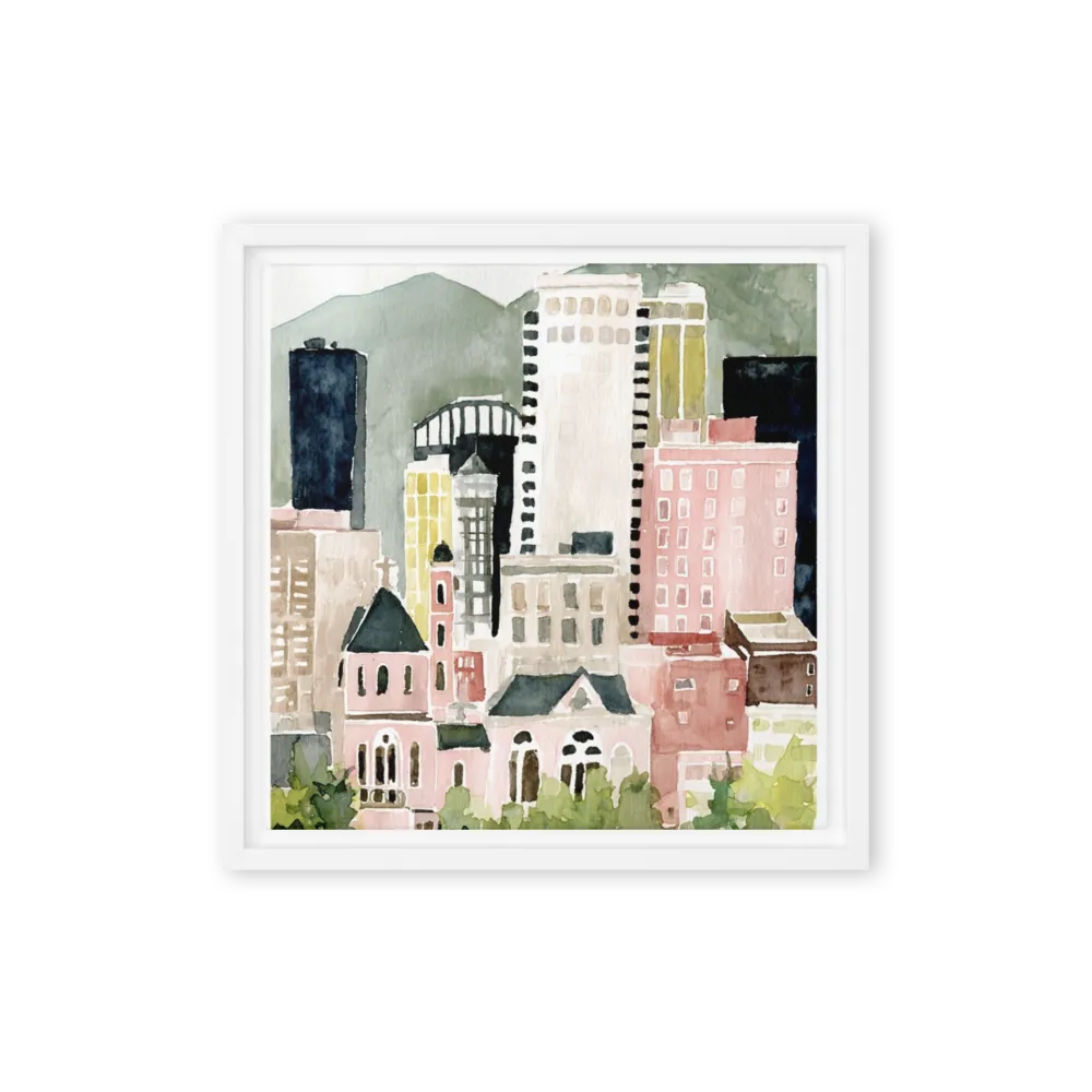 Urban Pastel Harmony 
 Poster with Black Frame | 10″x 10″