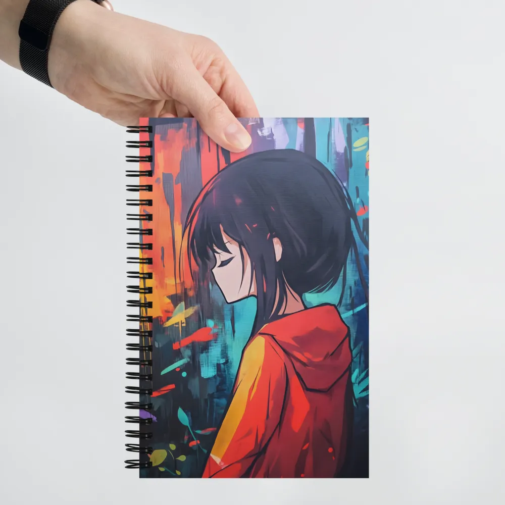 Pensive Anime Girl 
 Spiral Notebook | 140 pages