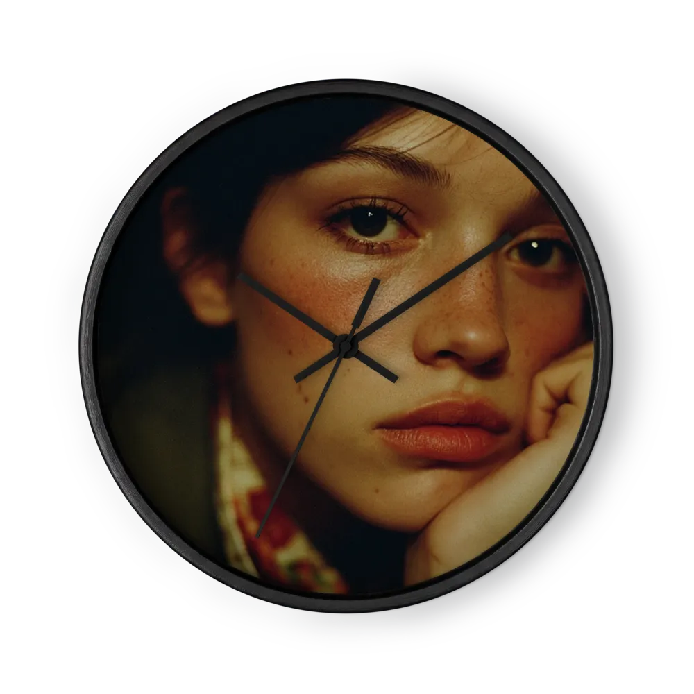Warm Freckled Portrait | Wall Clock
