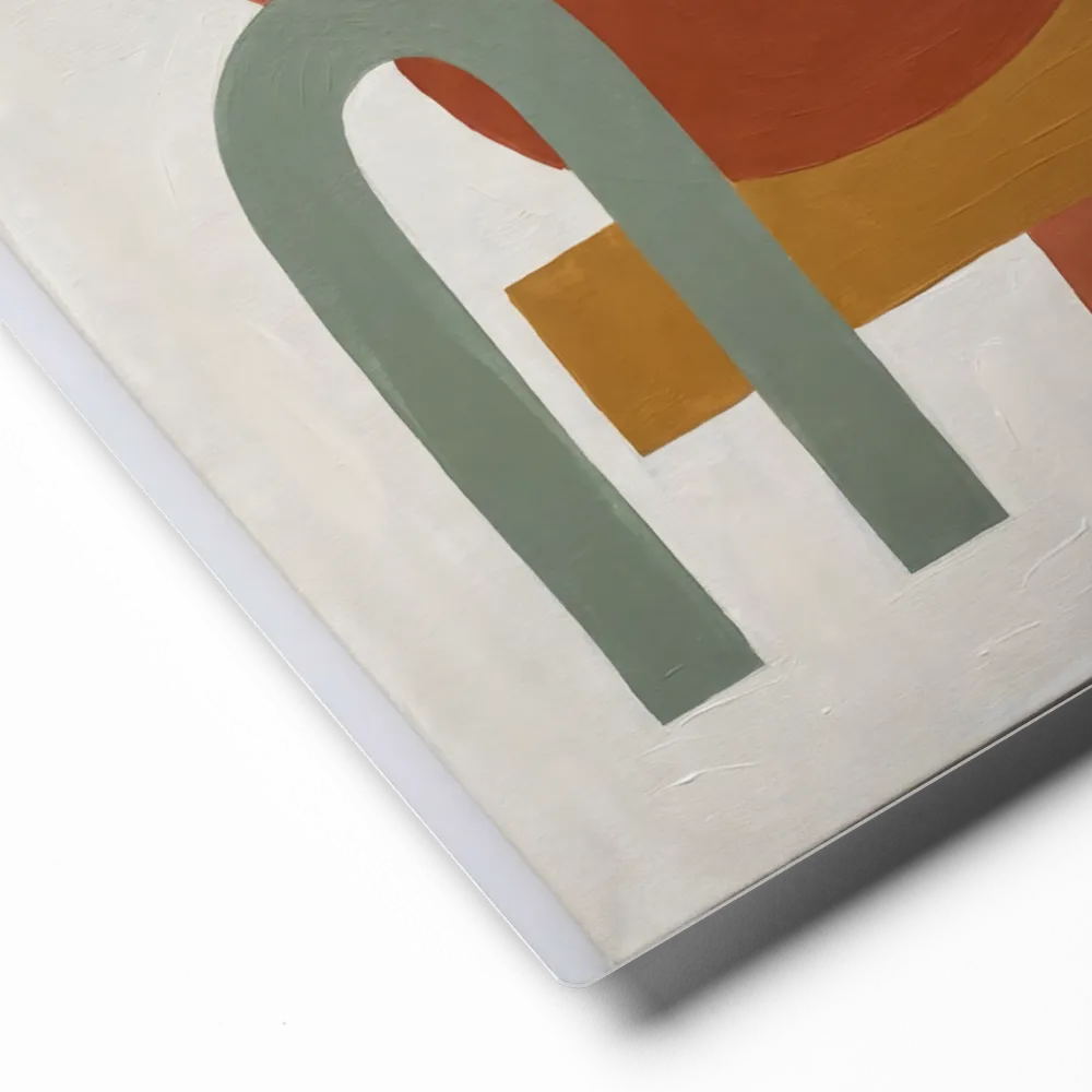 Earth Tones Abstract Geometry 
 Canvas with White Frame