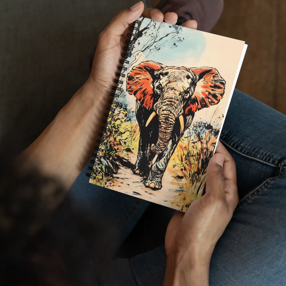 African Elephant Graphic Art 
 Spiral Notebook | 140 pages