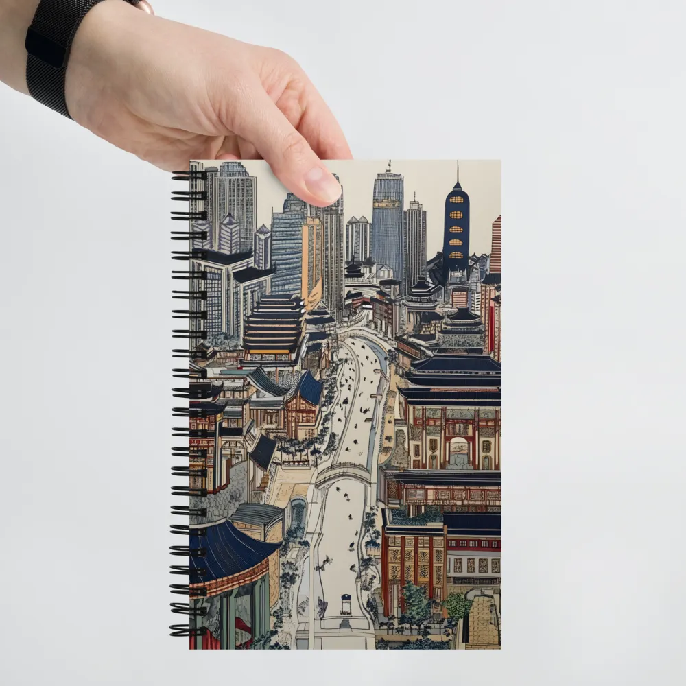 East Meets West Cityscape 
 Spiral Notebook | 140 pages