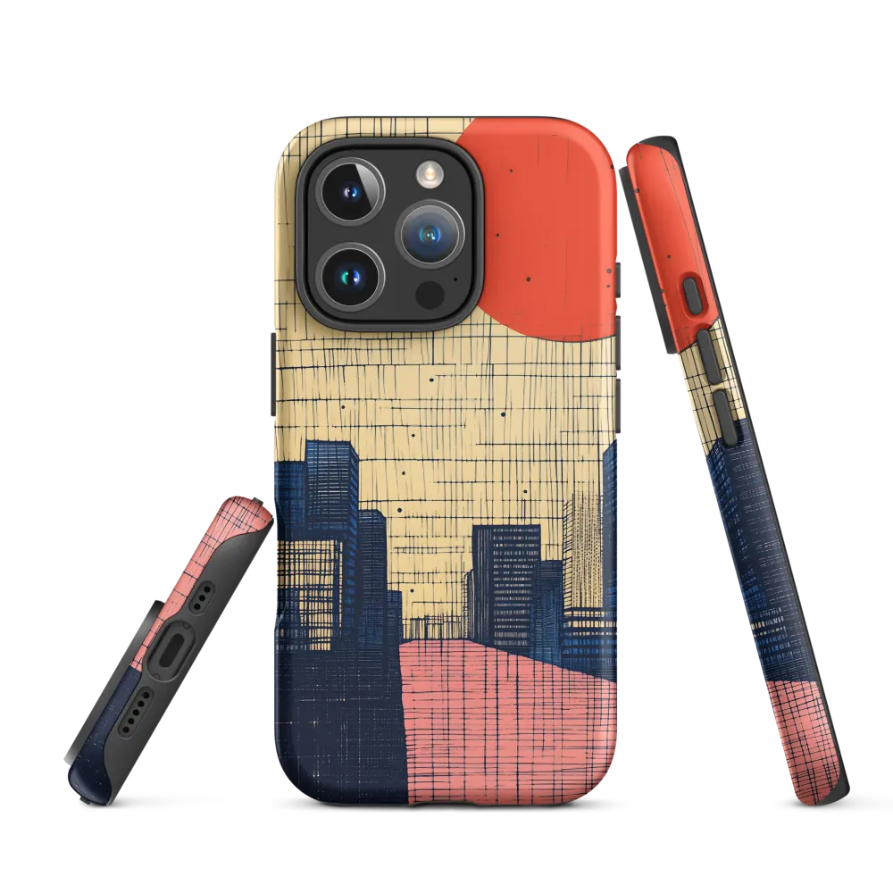 Cityscape Drawing with Bold Lines