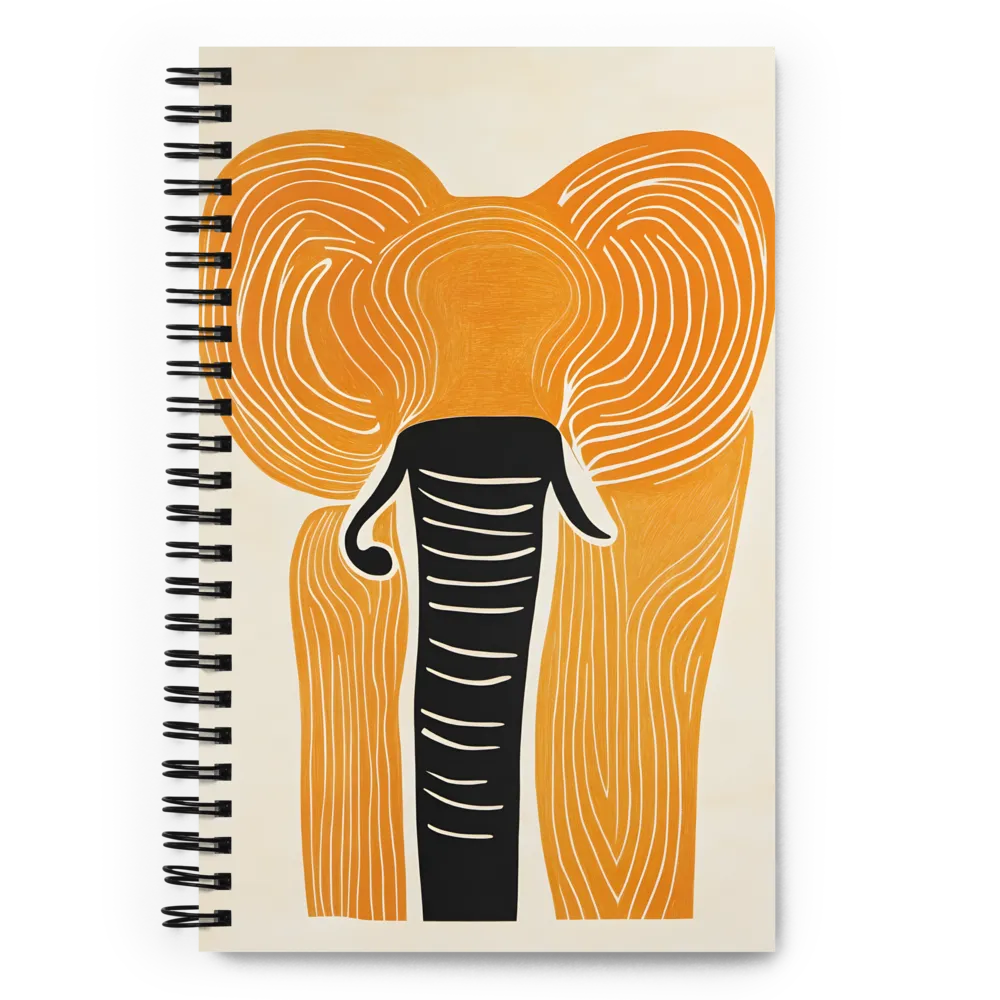Stylized Elephant Linocut 
 Spiral Notebook | 140 pages