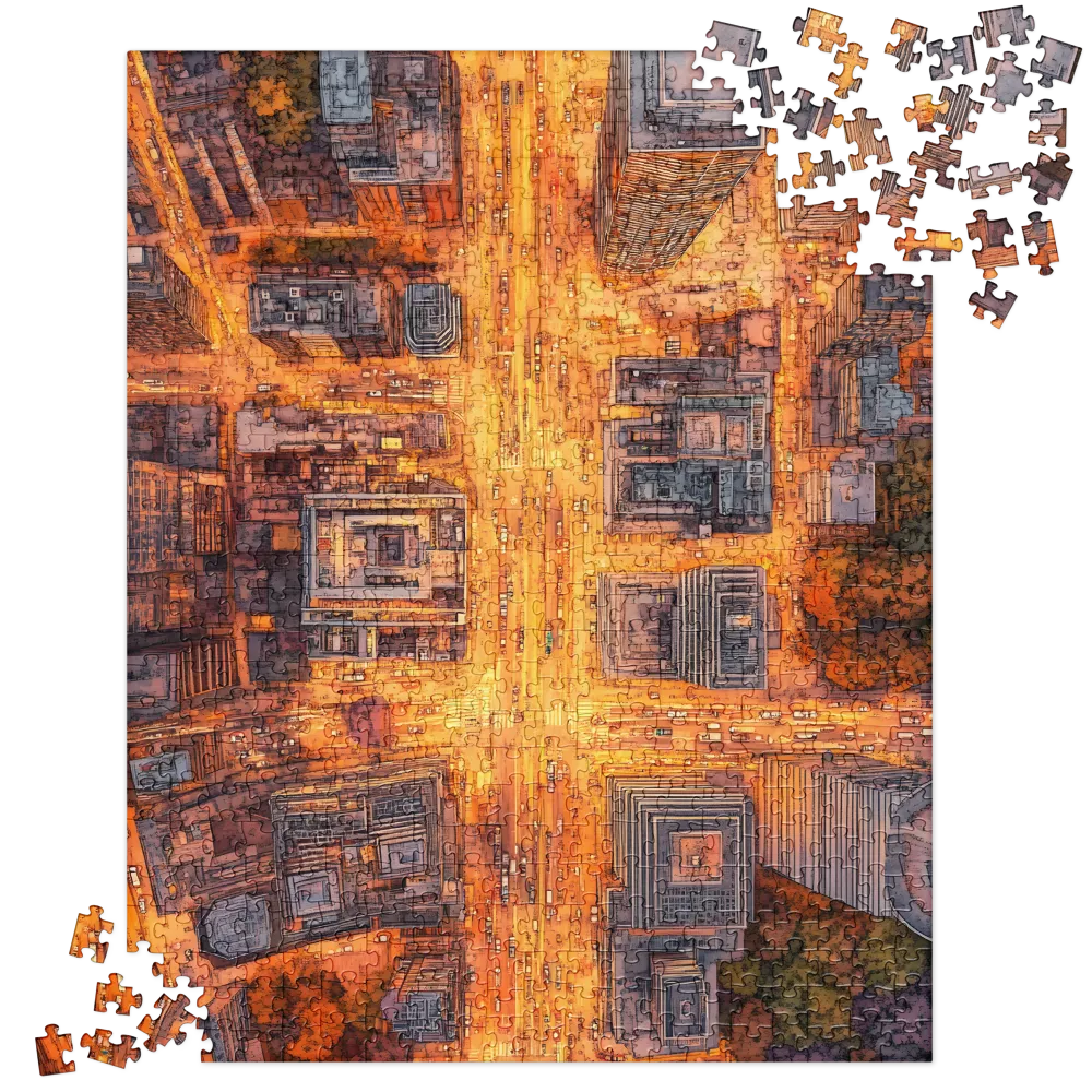 Urban Glowscape 
 Jigsaw Puzzle in Tin Box