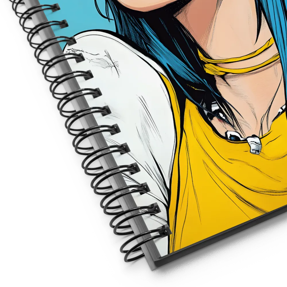 Crimson Horns, Azure Gaze 
 Spiral Notebook | 140 pages