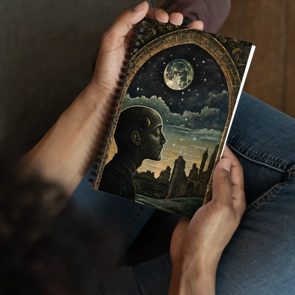 Contemplation Under the Moonlit Arch 
 Spiral Notebook | 140 pages