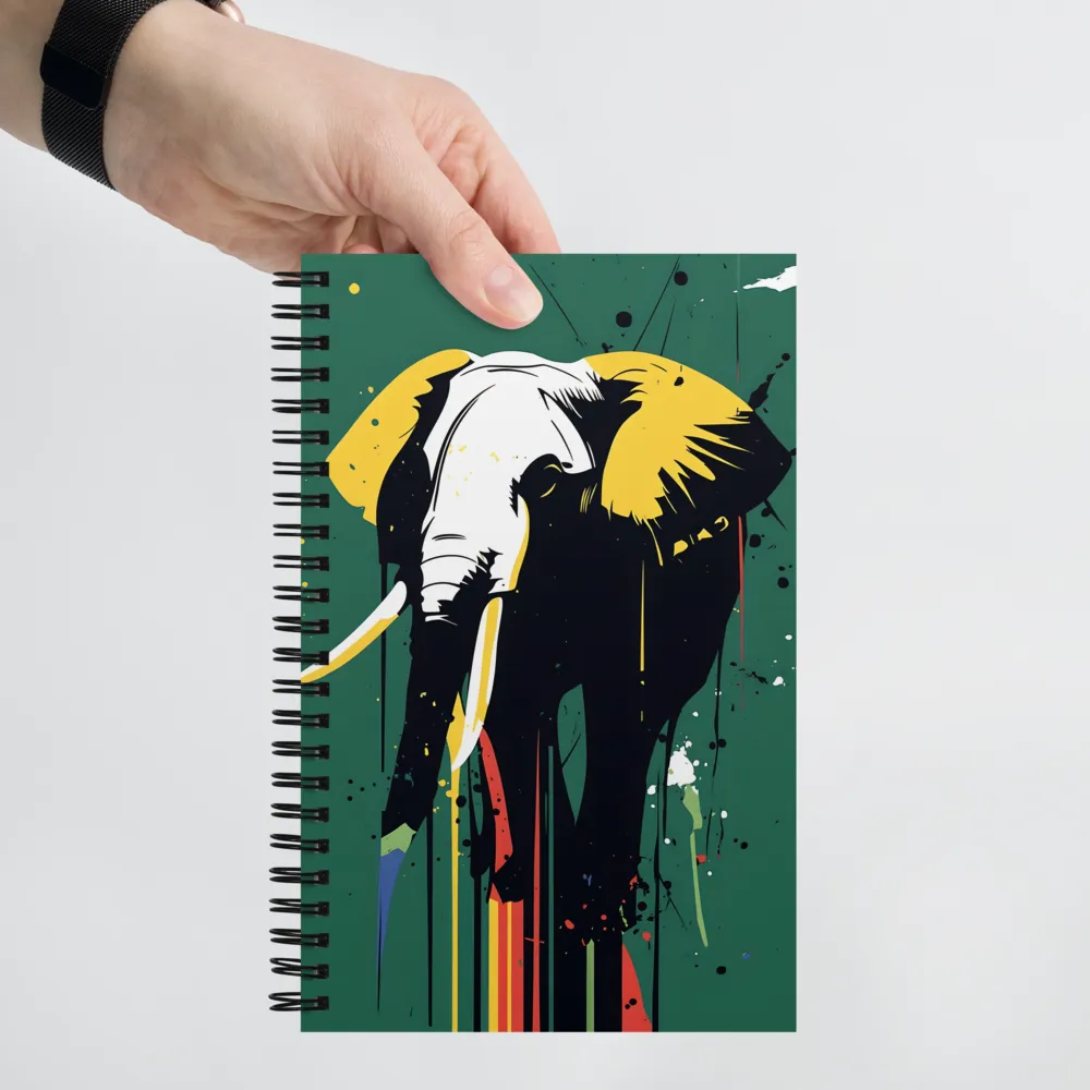 Chromatic Drip Elephant 
 Spiral Notebook | 140 pages