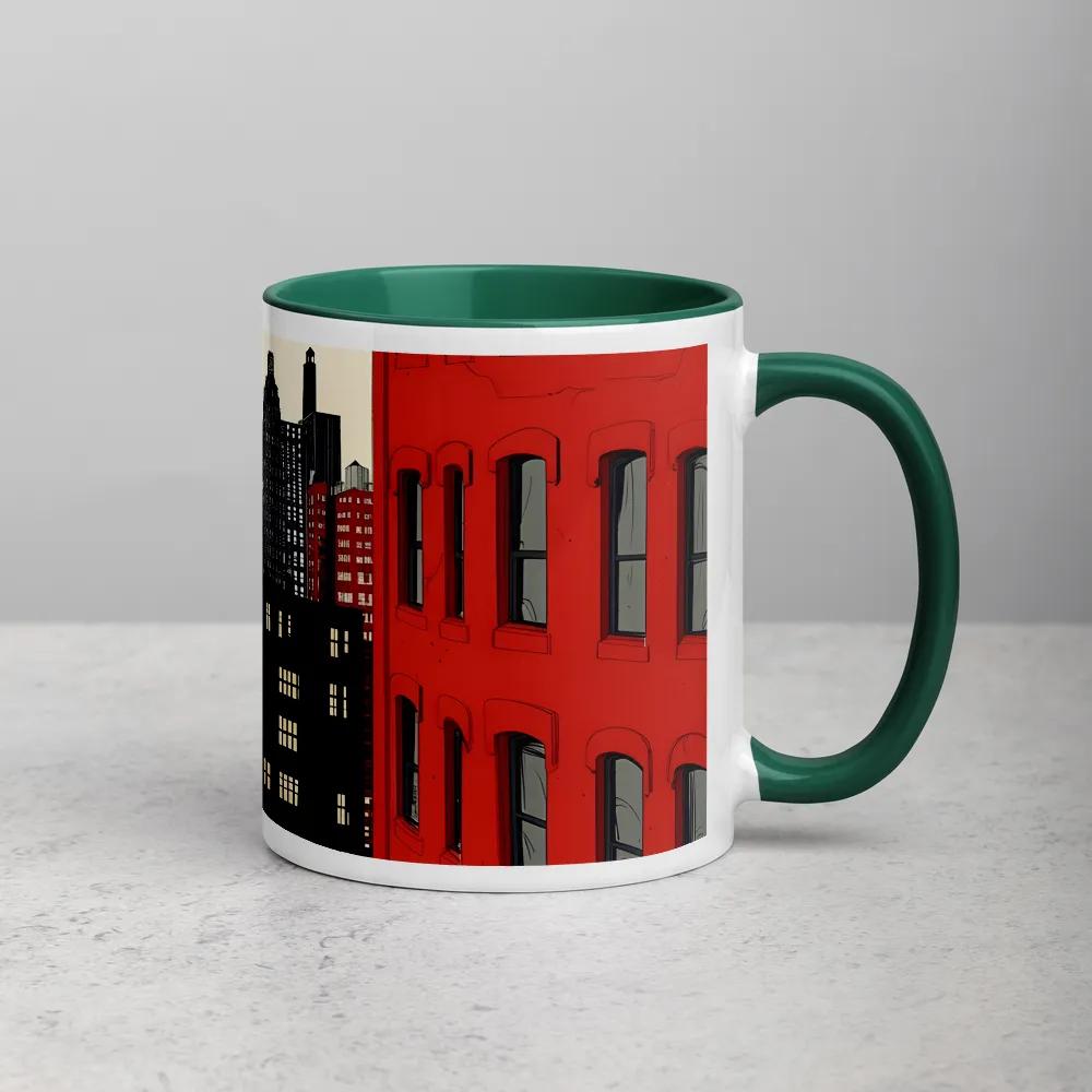Metropolis Silhouette 
 Mug with Red inside