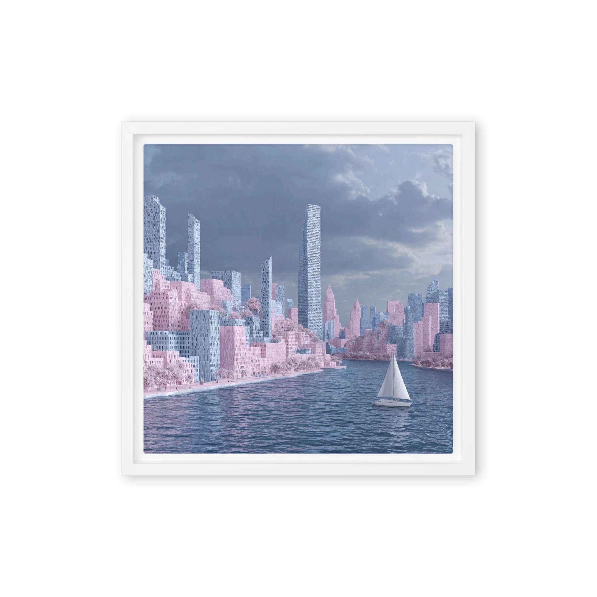 Pastel Metropolis and Sailboat