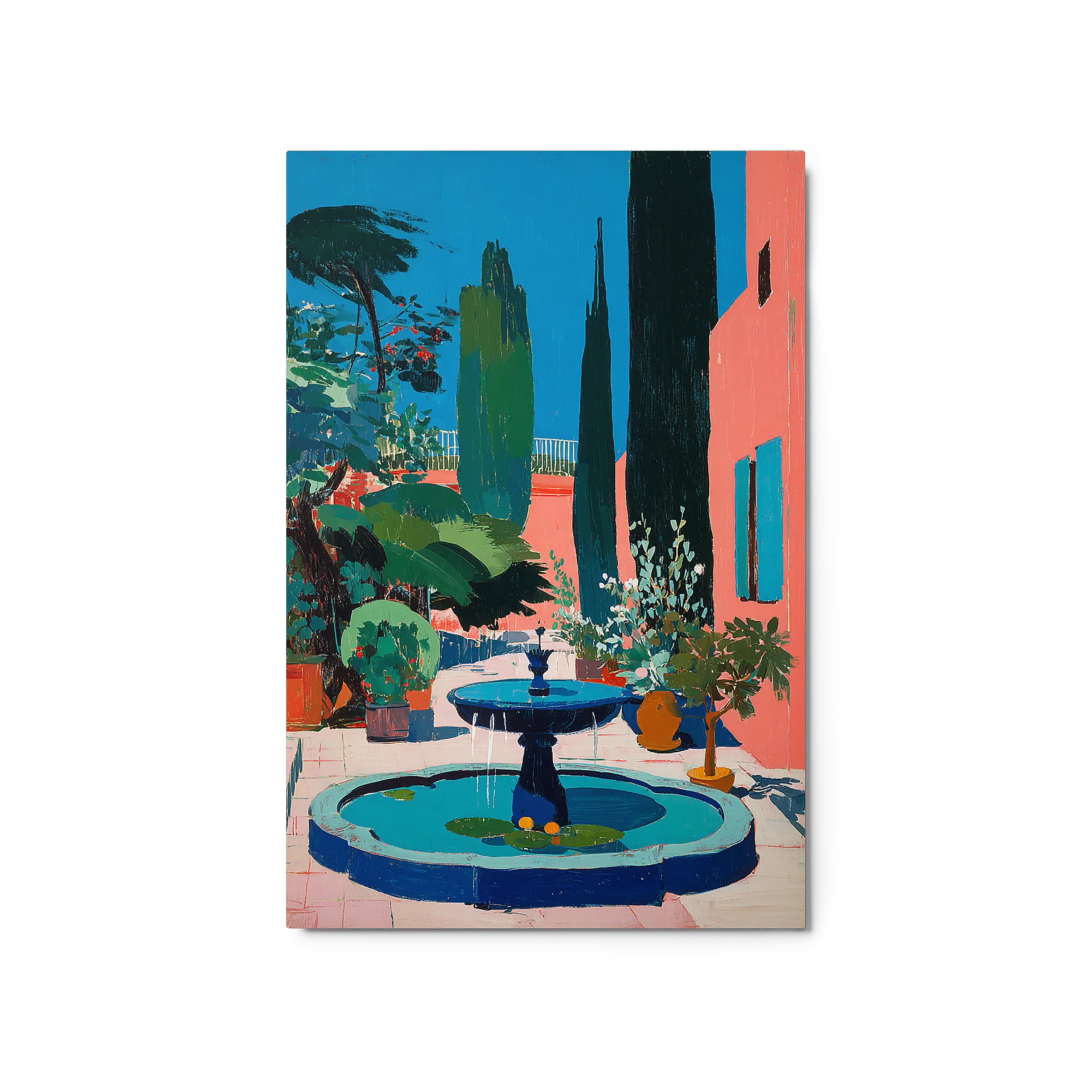 Sunlit Fountain Courtyard