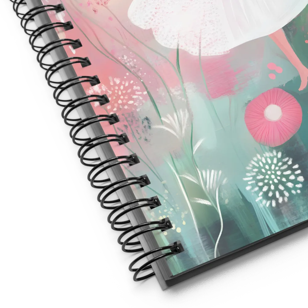 Girl in a Whimsical Garden 
 Spiral Notebook | 140 pages