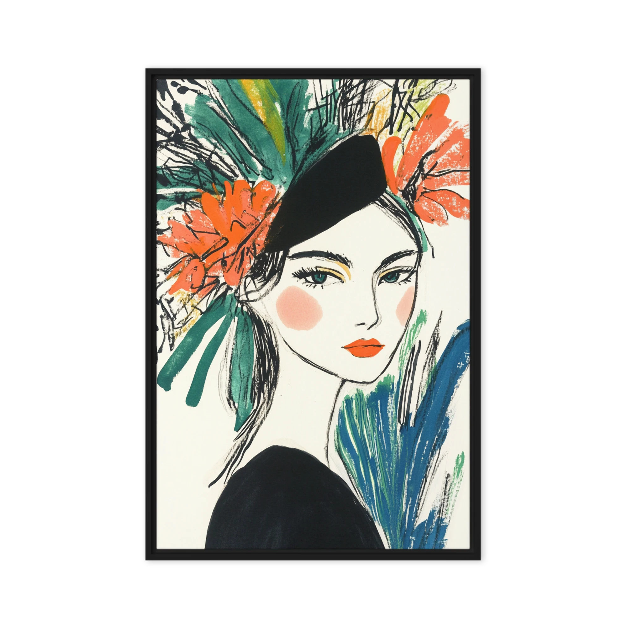 Floral Headdress Portrait | Art Print