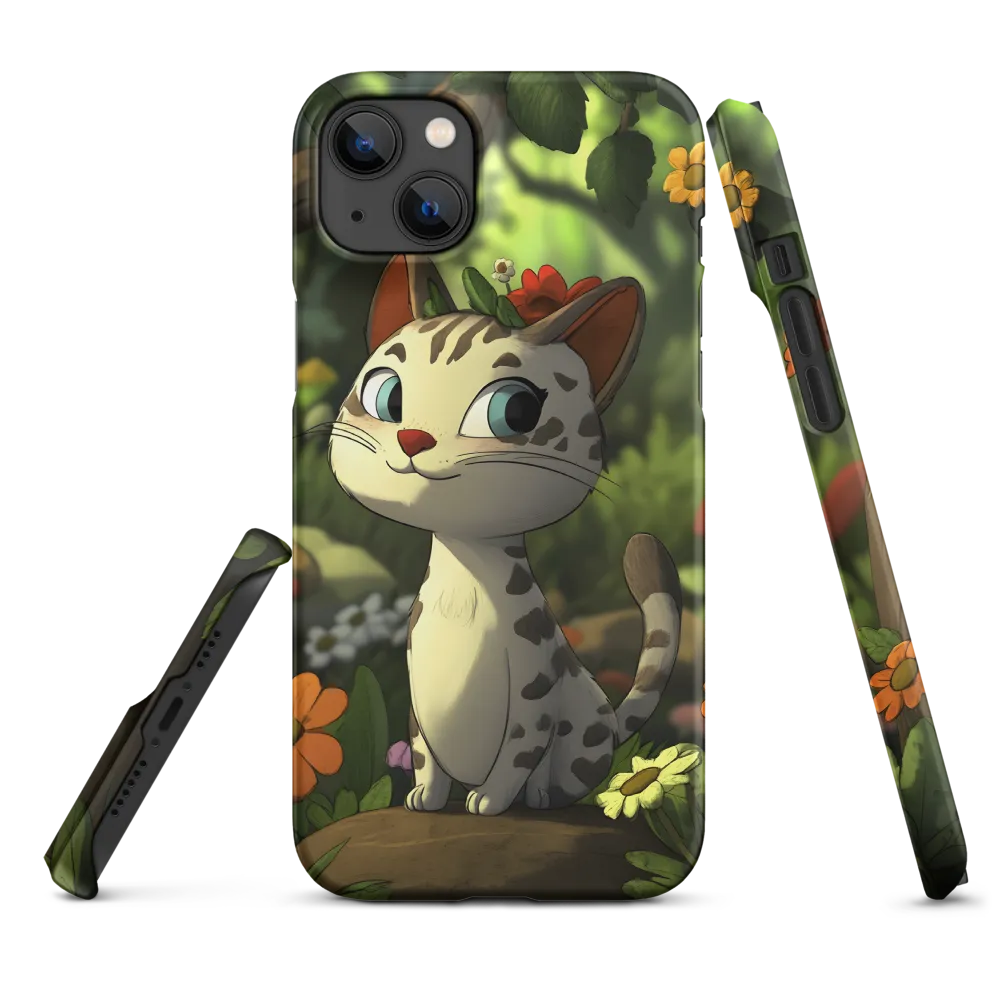 Cute Cartoon Cat in Forest | Phone Case