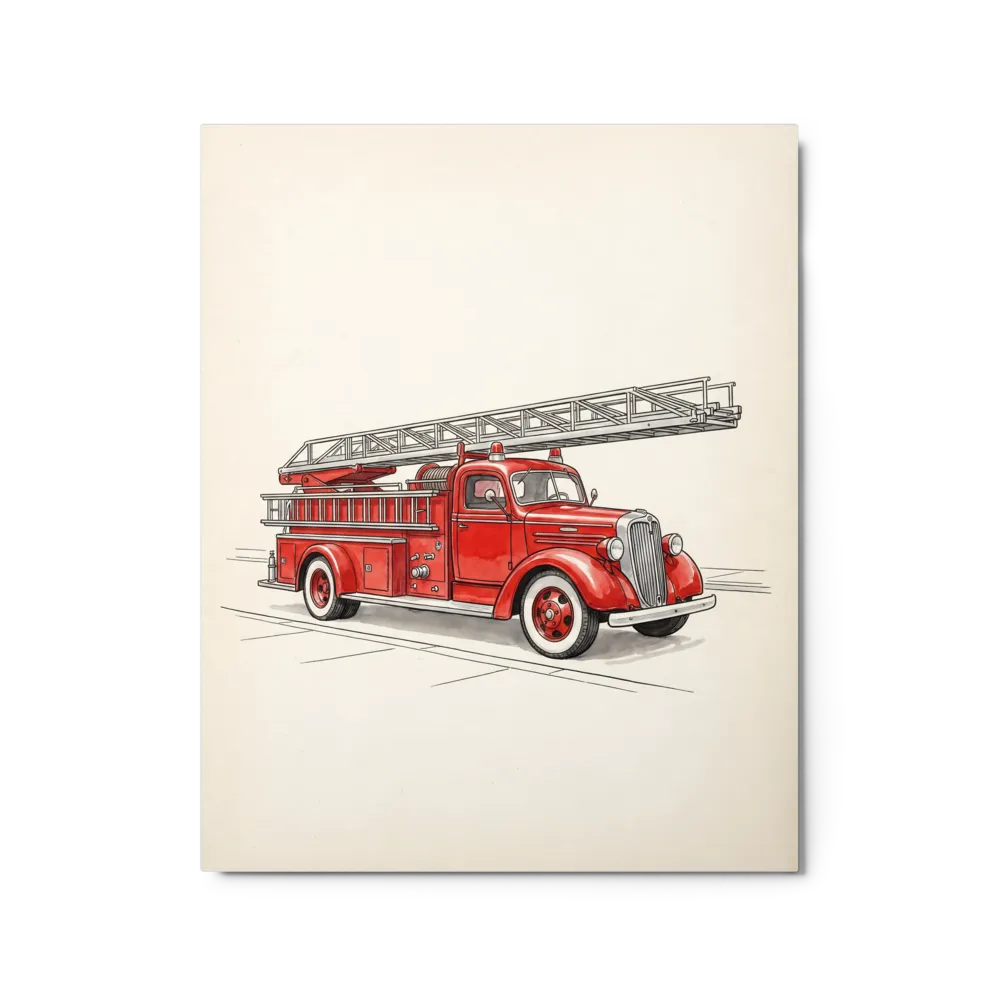 Vintage Fire Truck Illustration
