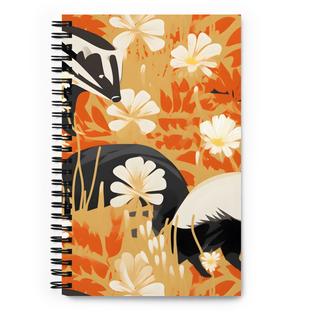 Whimsical Badgers in Bloom