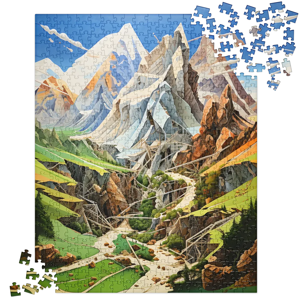 Geometric Mountain Vista 
 Jigsaw Puzzle