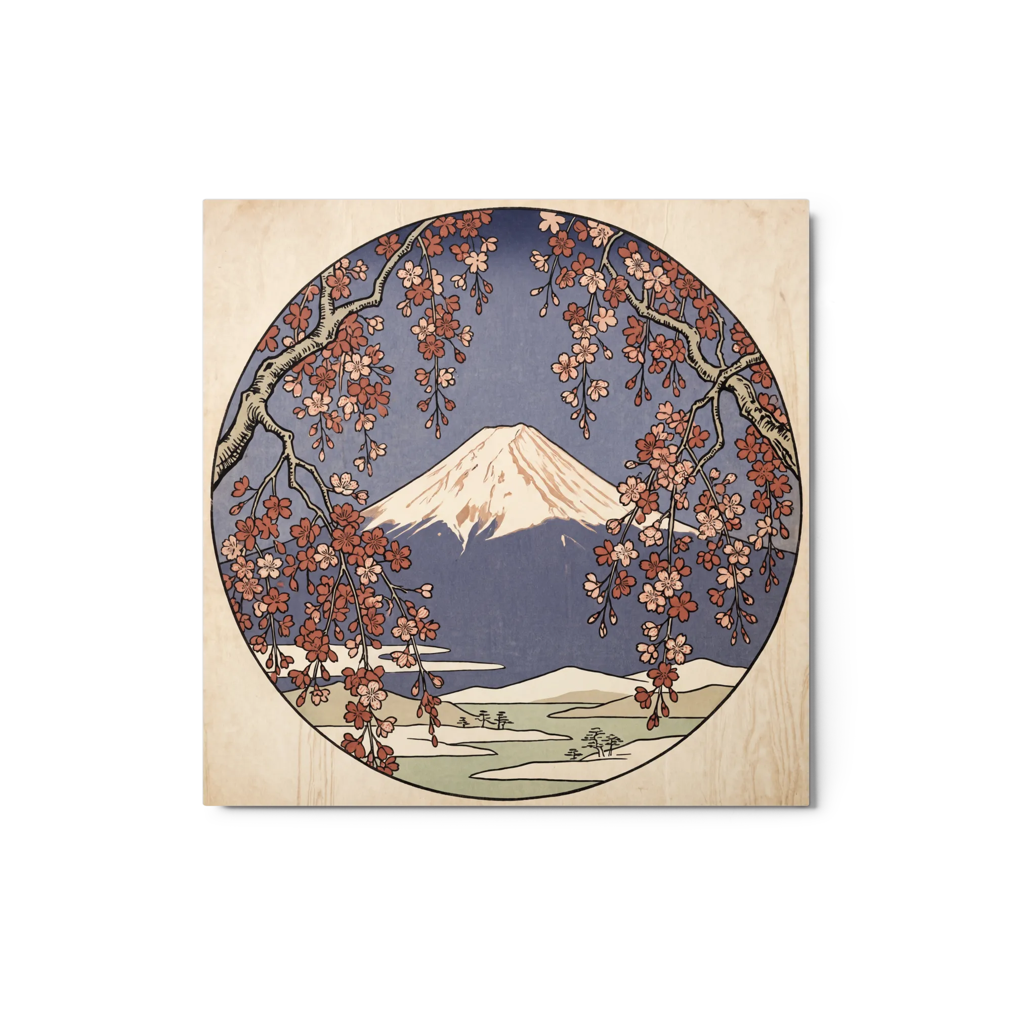 Monte Fuji e Flores de Cerejeira