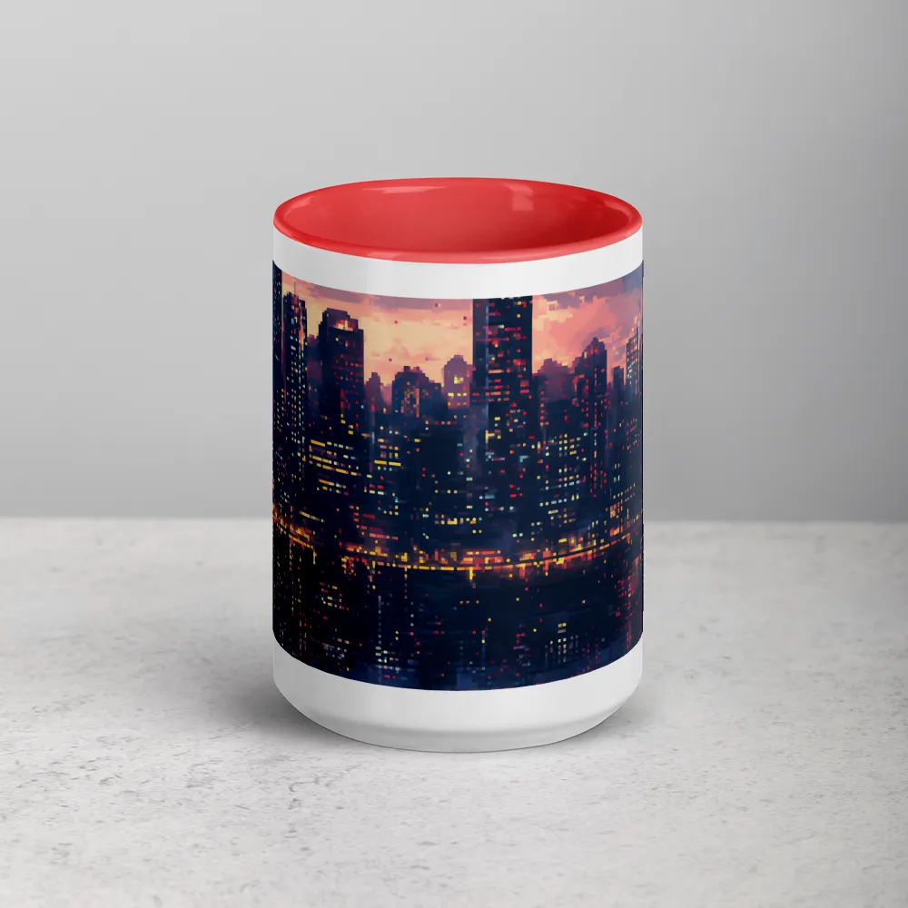 Neon Dusk Reflections 
 Mug with Pink inside