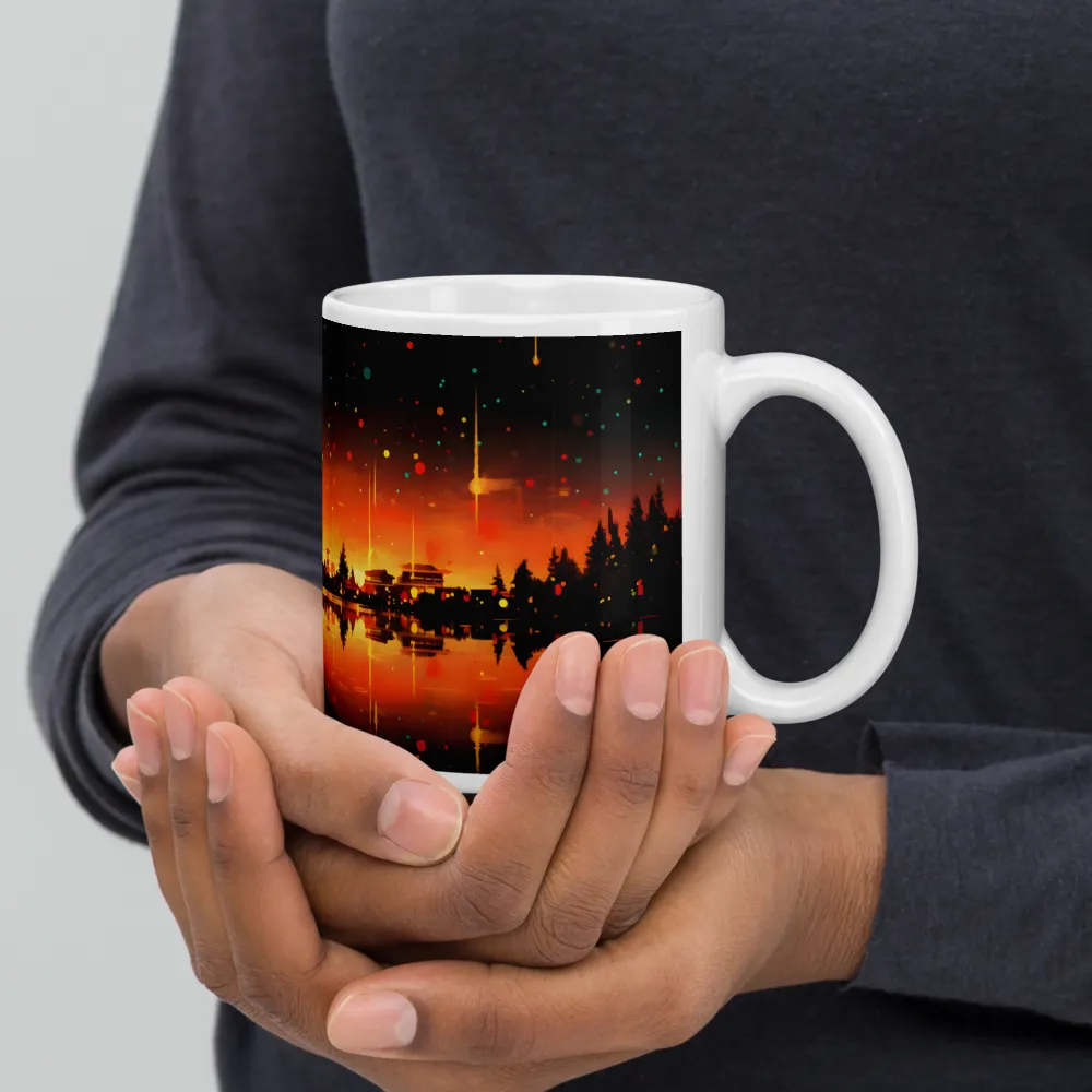 Pagoda Reflections at Dusk 
 Mug with Red inside | 15 oz