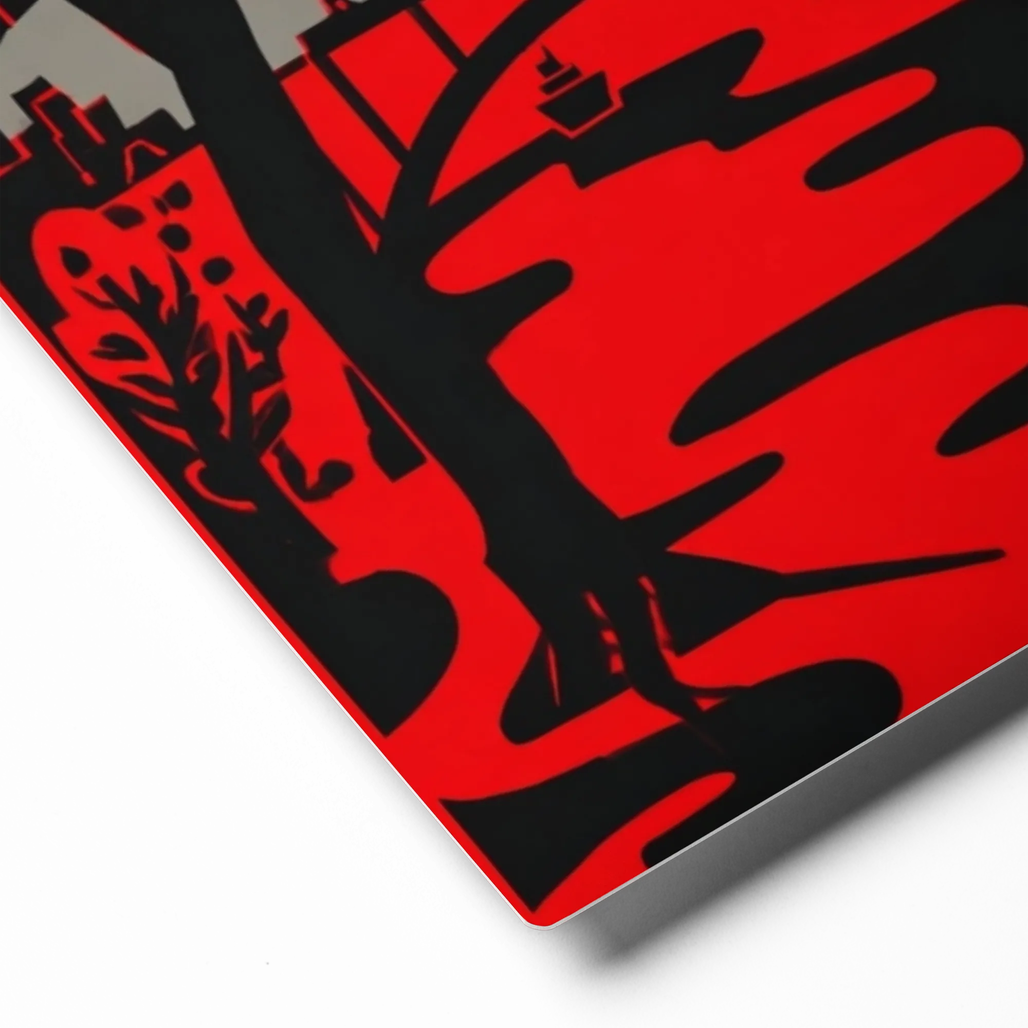 Crimson Skyline 
 Canvas | 12″x 12″