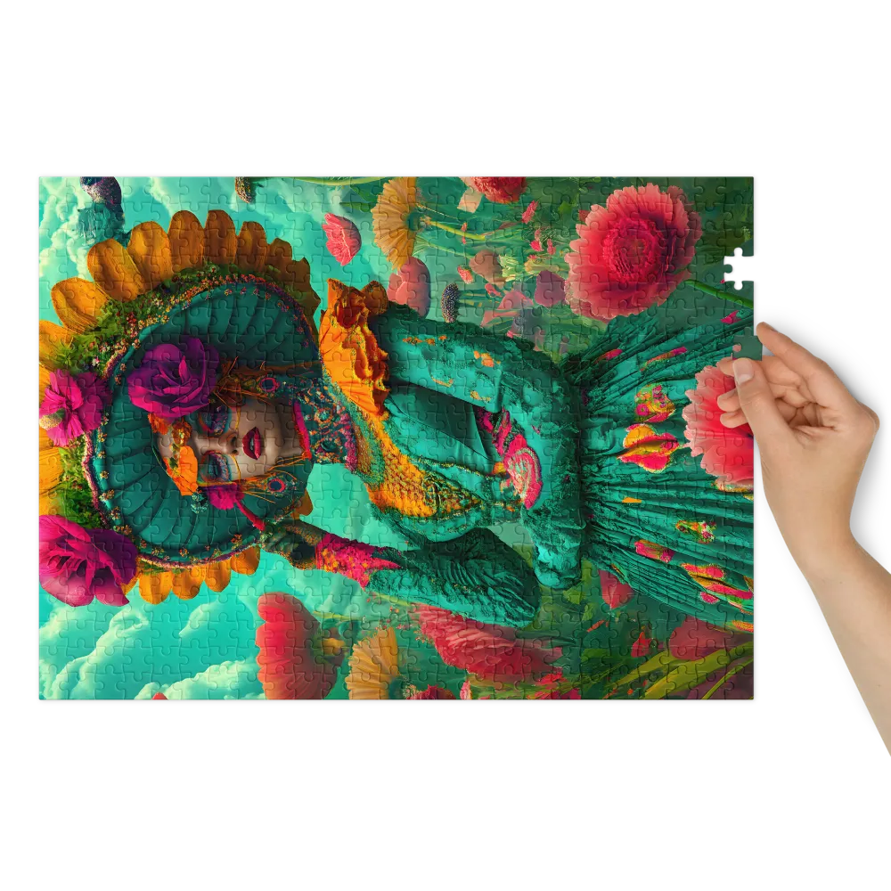 Enchanting Floral Muse 
 Jigsaw Puzzle in Tin Box