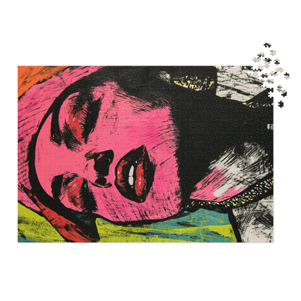 Bold Pink Portrait of Woman