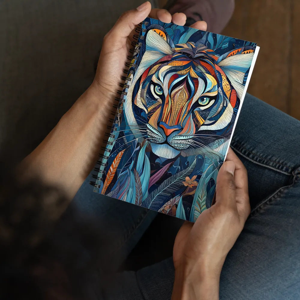 Ornamental Tiger in Teal and Orange