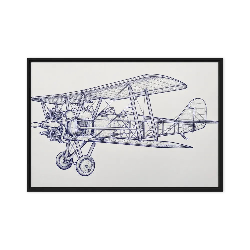 Vintage Biplane Blueprint 
 Canvas | 20″x 30″
