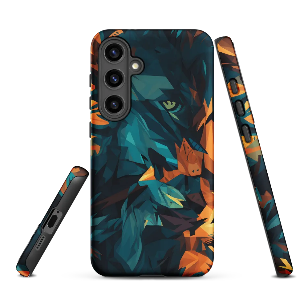 Geometric Lion and Foliage | Phone Case