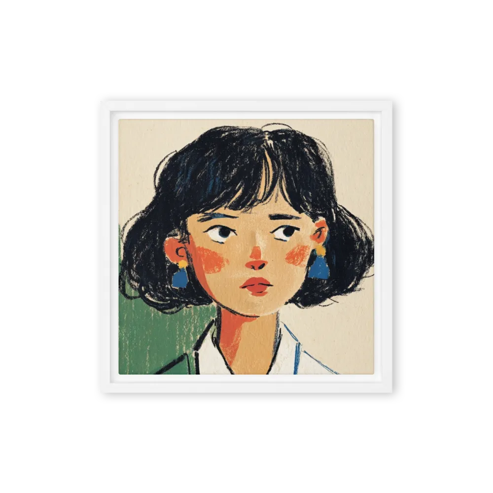 Girl with Blue Earrings | Art Print