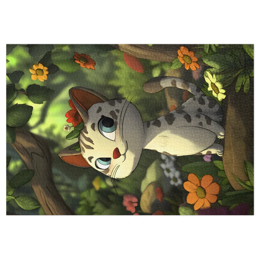 Forest Kitten 
 Jigsaw Puzzle in Tin Box