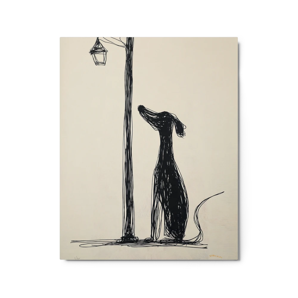Dog Under the Streetlight | Art Print