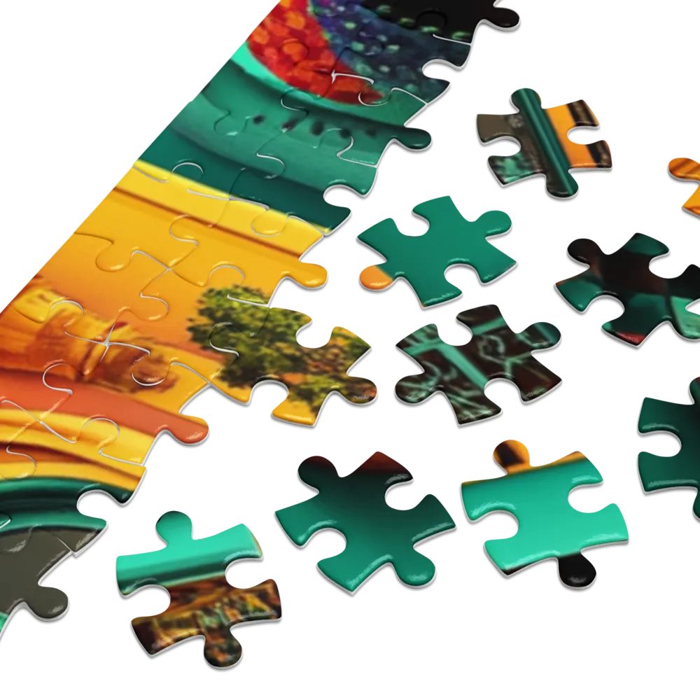 Dreamlike Cityscape Abstract 
 Jigsaw Puzzle in Tin Box