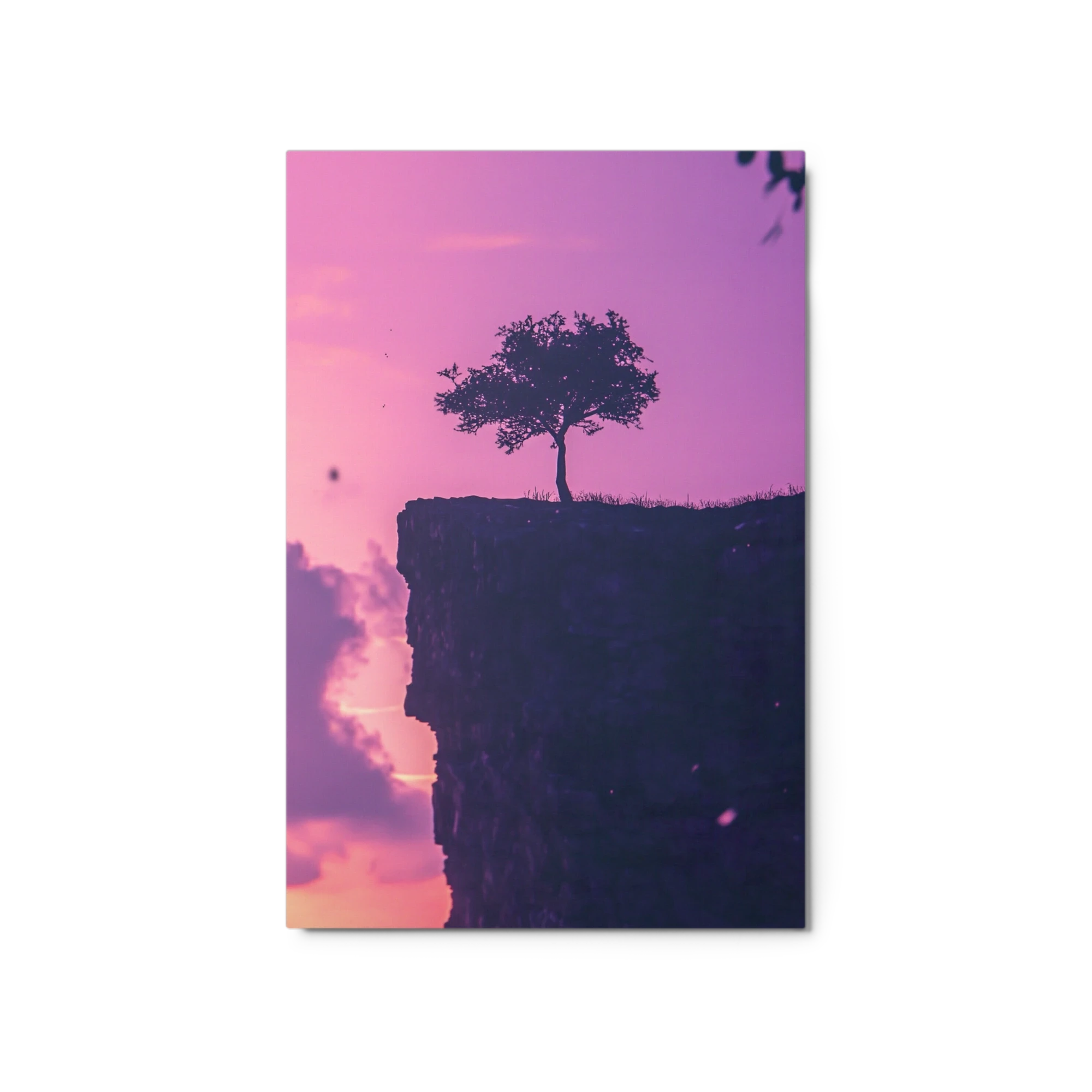 Tree on Cliff at Sunset