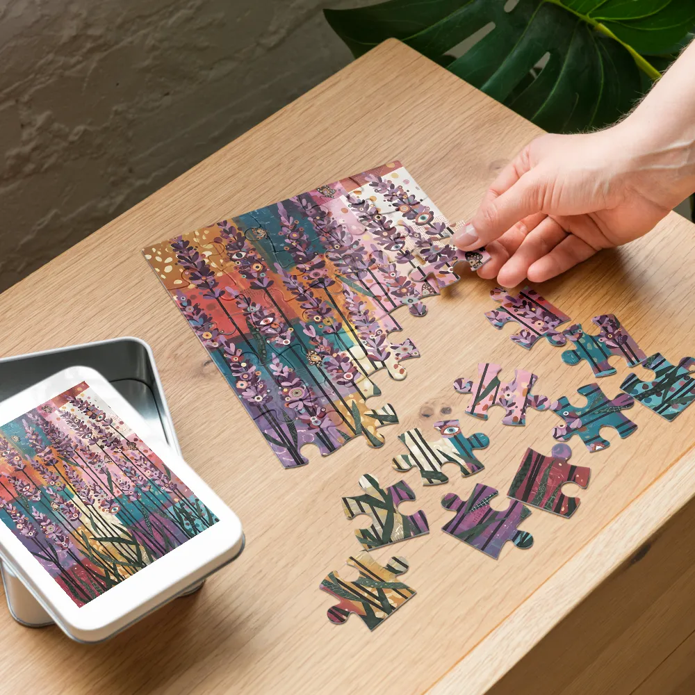 Eyes of the Lavender Field 
 Jigsaw Puzzle in Tin Box