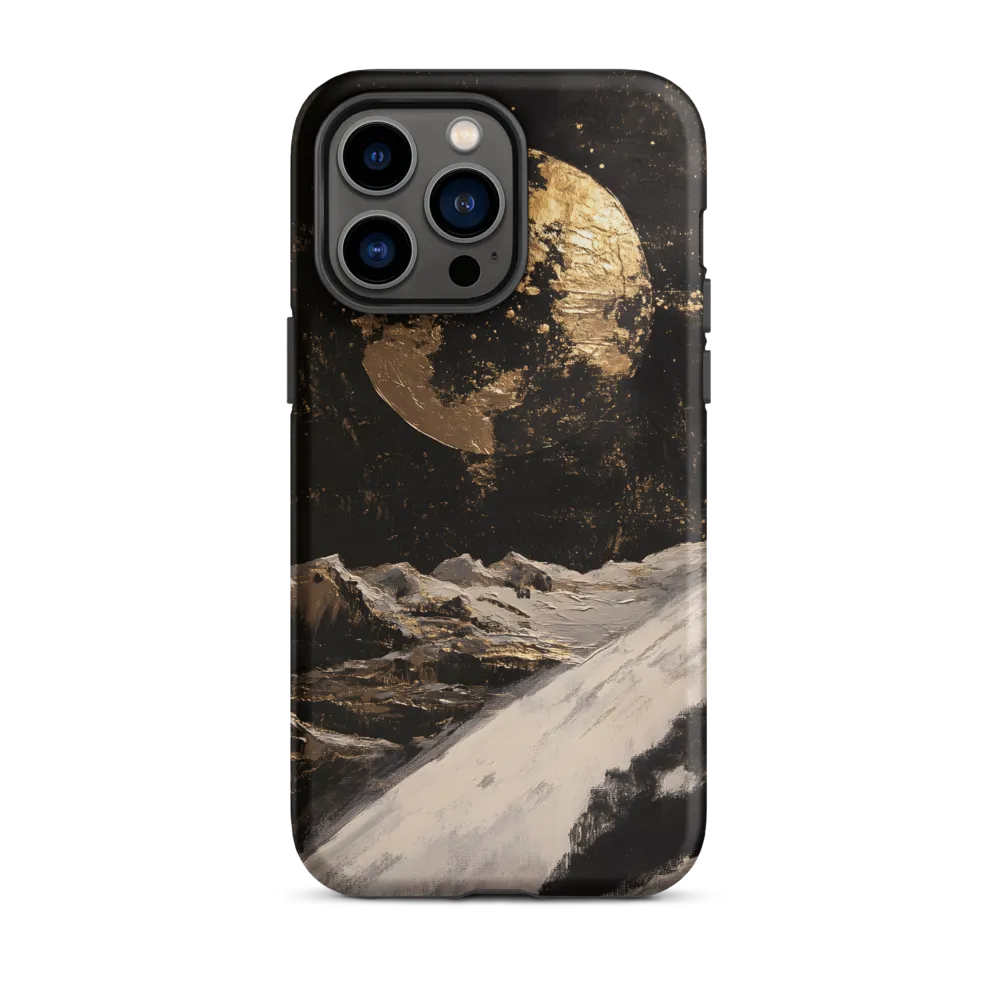Golden Moon Over Snow Peak | Phone Case