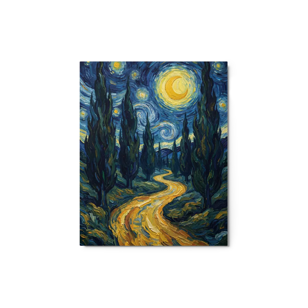 Cypress Path Under the Starry Night 
 Art Print | 12″x 18″