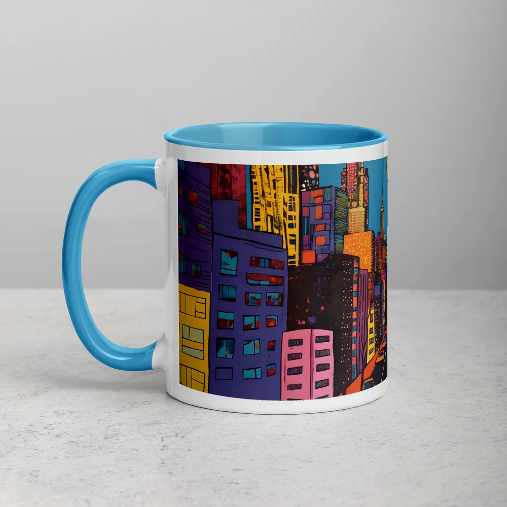 Metropolis Under the Moon 
 Mug with Golden Yellow inside