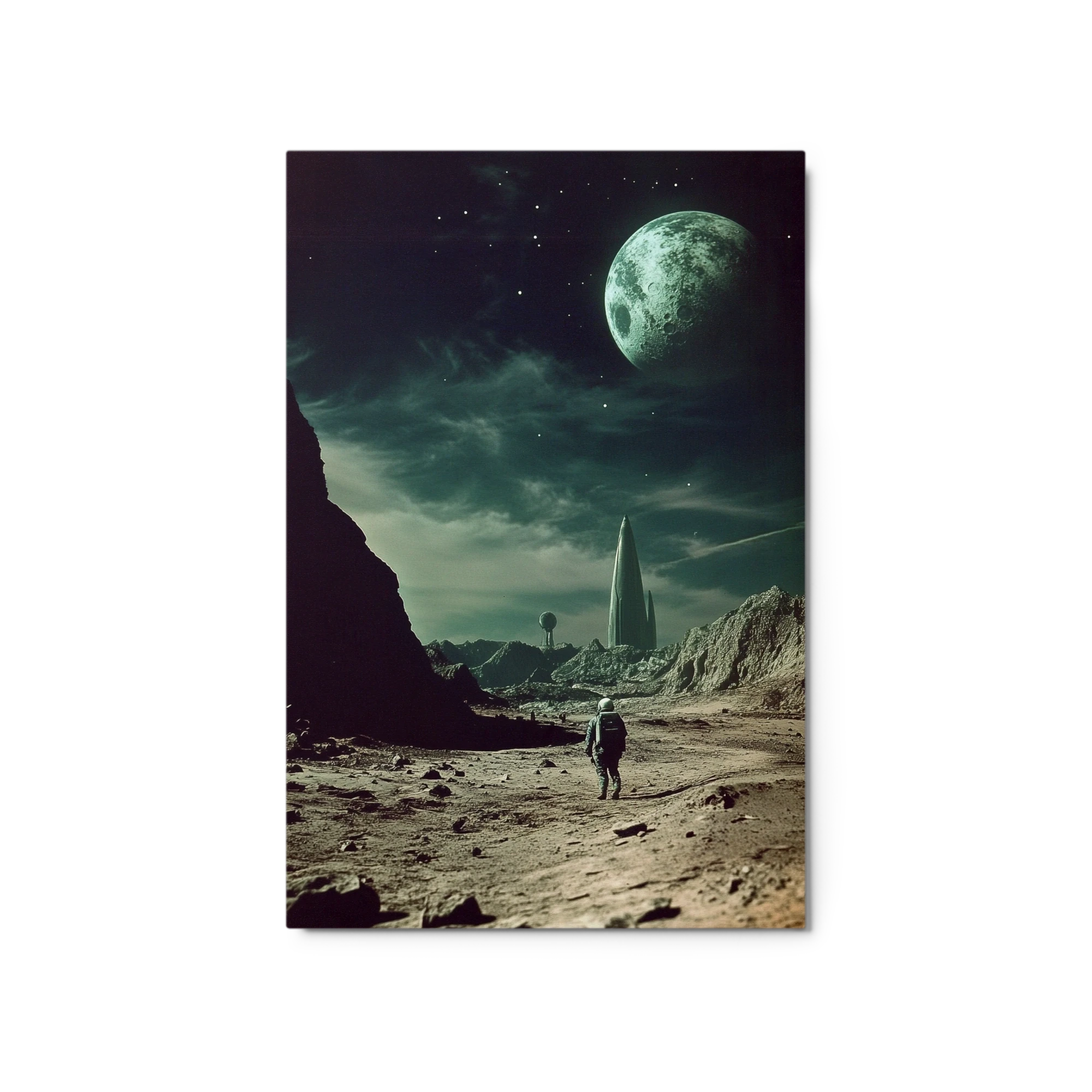 Astronaut on Lunar Landscape