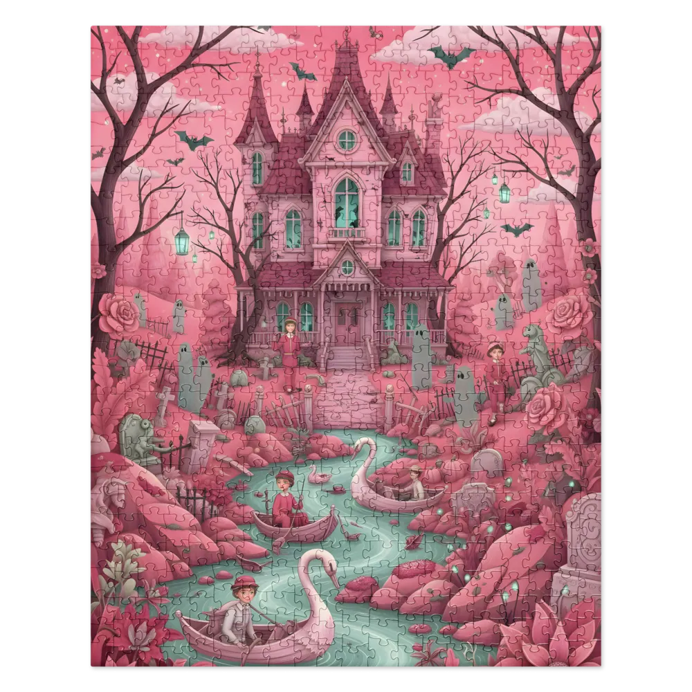 Whimsical Haunted Mansion 
 Jigsaw Puzzle in Tin Box