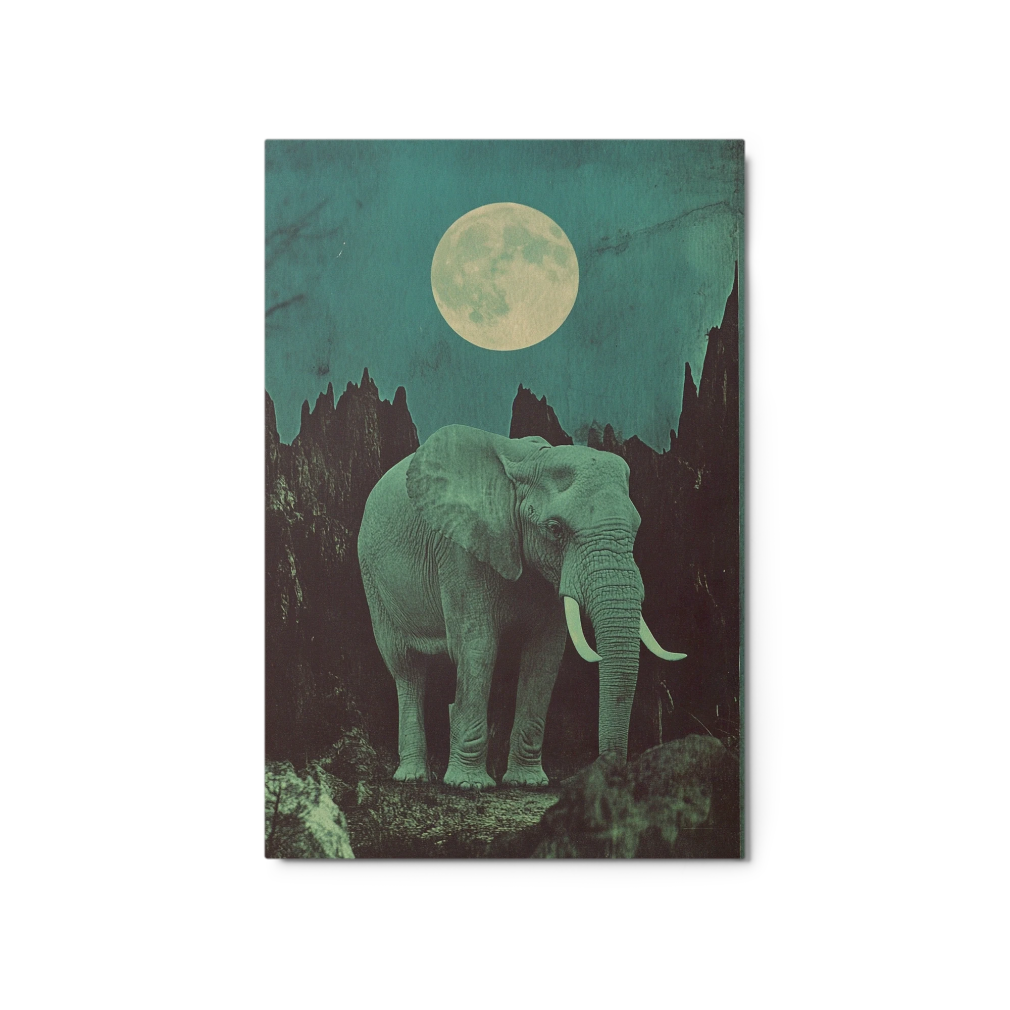 Surreal Elephant Under Full Moon