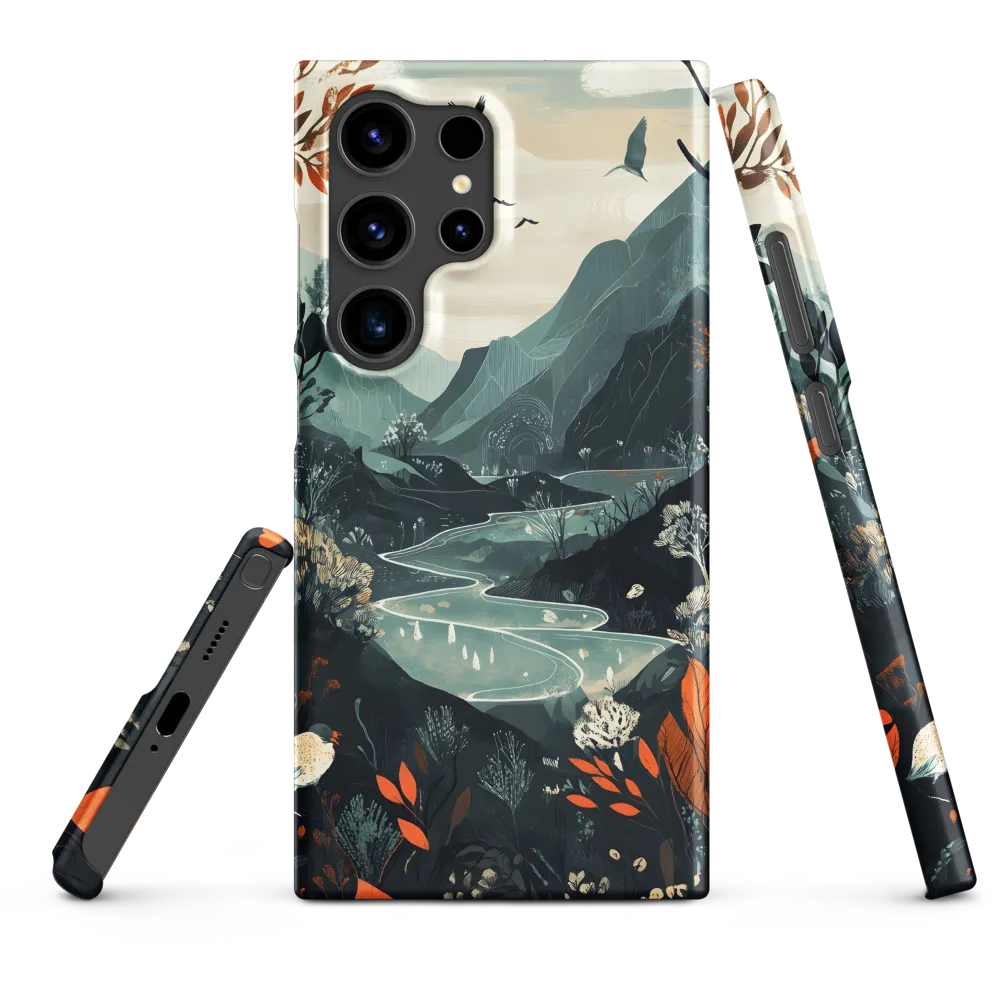 Serene Landscape with Mountains and River | Phone Case