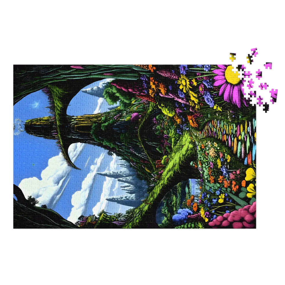 Fantasy Landscape with Colorful Flowers