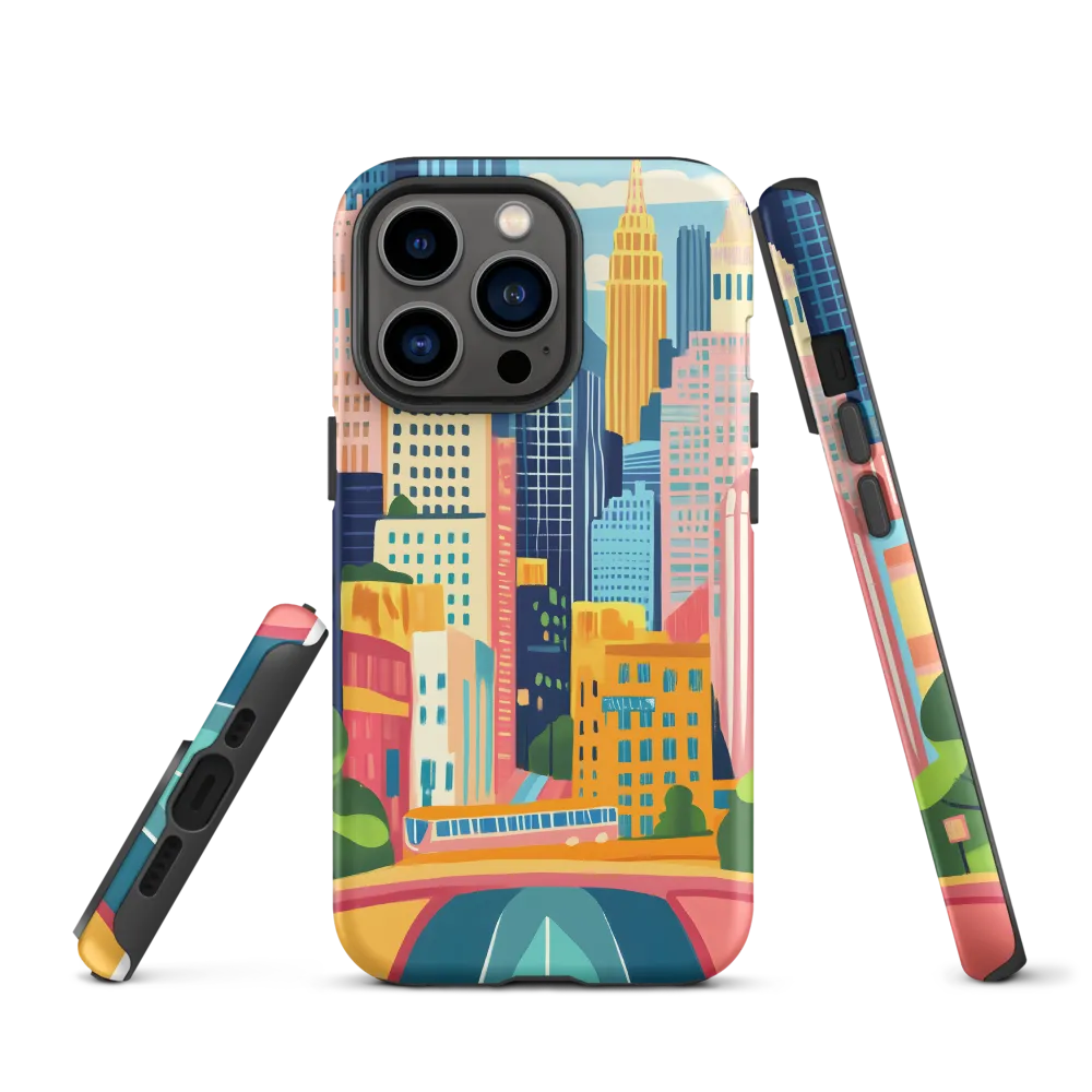 Vibrant Cityscape with Skyscrapers | Phone Case