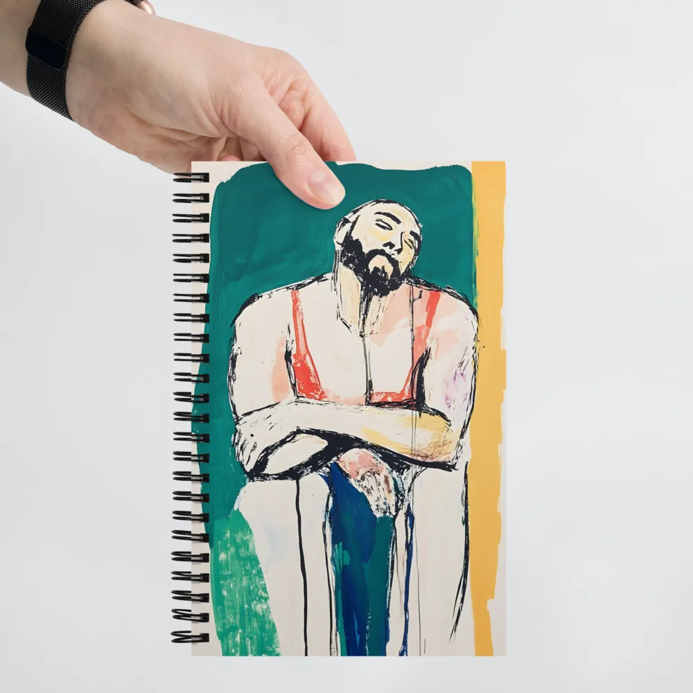 Pensive Man Portrait 
 Spiral Notebook | 140 pages