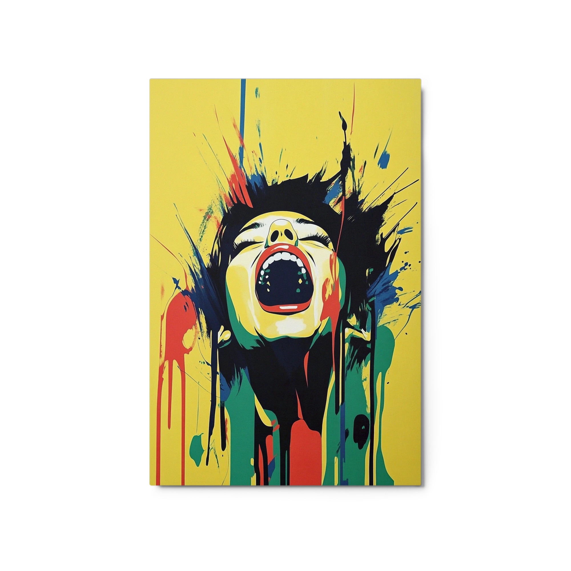 Screaming Woman in Abstract Pop Art